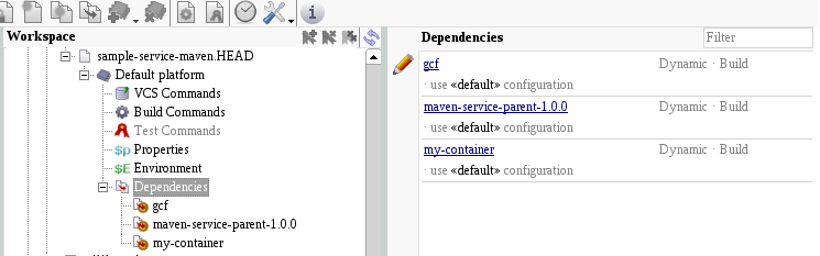 Example of maven-component's dependency set