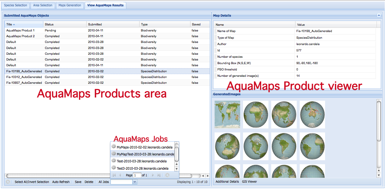 AquaMaps Products Browsing and Management